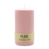 100% PURE, NATURAL WAX, Stumpenkerze, Antikrosa, WENZEL, 130/70 mm, Brenndauer ca. 52h, 100% plastikfrei - luterne.shop