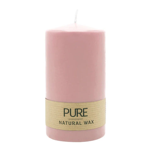 100% PURE, NATURAL WAX, Stumpenkerze, Antikrosa, WENZEL, 130/70 mm, Brenndauer ca. 52h, 100% plastikfrei - luterne.shop