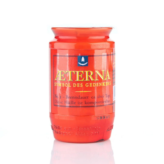 AETERNA-Öllicht, 100% reines Pflanzenöl, Rot, Nr. 3, Brenndauer 3 Tage, 98/58 mm, Karton mit 20 Stück