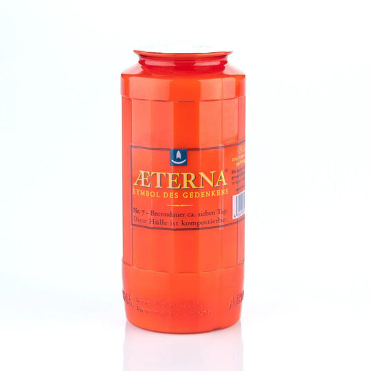 AETERNA-Öllicht, 100% reines Pflanzenöl, Rot, Nr. 7, Brenndauer 7 Tage, 151/68 mm, Karton mit 20 Stück