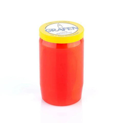 GRAFEN-Premiumöllicht, 100% reines Pflanzenöl, Rot, Nr. 603, Brenndauer ca. 3 Tage, 98/58 mm, Karton mit 20 Stück - luterne.shop