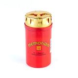 MEMORIAM-Kompositionsöllicht mit Golddeckel, Rot, Nr. 23, AETERNA, Brenndauer ca. 2.5 Tage, 125/60 mm, Karton mit 20 Stück - luterne.shop