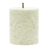 Stumpenkerze aus Stearin, Elfenbein, 64/75 mm, 100% pflanzliches Wachs, KERZENFARM HAHN, Brenndauer ca. 19,5h - luterne.shop
