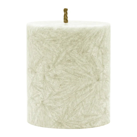 Stumpenkerze aus Stearin, Elfenbein, 64/75 mm, 100% pflanzliches Wachs, KERZENFARM HAHN, Brenndauer ca. 19,5h - luterne.shop