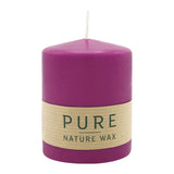 100% PURE, NATURAL WAX, Stumpenkerze, Erika, WENZEL, 90/70 mm, Brenndauer ca. 38h, 100% plastikfrei - luterne.shop