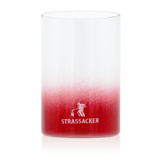 Grablampenschutzglas für kleine Grabkerzen, hitzebeständig, 100/65 mm, mit rotem Farbverlauf