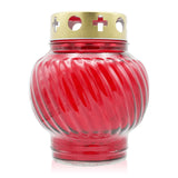 Grablaterne aus Glas, rot, mit abnehmbarem Deckel, 135/110 mm, Grabschmuck, Grabdekoration - luterne.shop