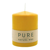 100% PURE, NATURAL WAX, Stumpenkerze, Natur, WENZEL, 90/70 mm, Brenndauer ca. 38h, 100% plastikfrei - luterne.shop