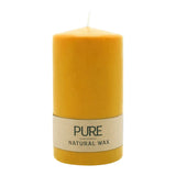 100% PURE, NATURAL WAX, Stumpenkerze, Natur, WENZEL, 130/70 mm, Brenndauer ca. 52h, 100% plastikfrei - luterne.shop