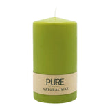 100% PURE, NATURAL WAX, Stumpenkerze, Olive, WENZEL, 130/70 mm, Brenndauer ca. 52h, 100% plastikfrei - luterne.shop