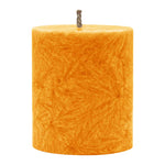 Stumpenkerze aus Stearin, Orange, 64/75 mm, 100% pflanzliches Wachs, KERZENFARM HAHN, Brenndauer ca. 19,5h