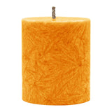 Stumpenkerze aus Stearin, Orange, 64/75 mm, 100% pflanzliches Wachs, KERZENFARM HAHN, Brenndauer ca. 19,5h - luterne.shop