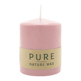 100% PURE, NATURAL WAX, Stumpenkerze, Antikrosa, WENZEL, 90/70 mm, Brenndauer ca. 38h, 100% plastikfrei - luterne.shop