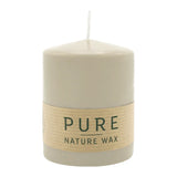 100% PURE, NATURAL WAX, Stumpenkerze, Sahara, WENZEL, 90/70 mm, Brenndauer ca. 38h, 100% plastikfrei - luterne.shop