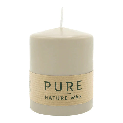 100% PURE, NATURAL WAX, Stumpenkerze, Sahara, WENZEL, 90/70 mm, Brenndauer ca. 38h, 100% plastikfrei - luterne.shop