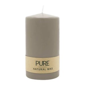 PURE NATURAL WAX, Sand, Stumpenkerze, WENZEL, 130/70 mm, Brenndauer ca. 47h, 100% plastikfrei