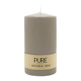 100% PURE, NATURAL WAX, Stumpenkerze, Sand, WENZEL, 130/70 mm, Brenndauer ca. 52h, 100% plastikfrei - luterne.shop