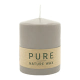 100% PURE, NATURAL WAX, Stumpenkerze, Sand, WENZEL, 90/70 mm, Brenndauer ca. 38h, 100% plastikfrei - luterne.shop