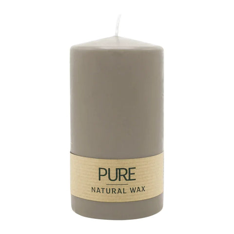 100% PURE, NATURAL WAX, Stumpenkerze, Sand, WENZEL, 130/70 mm, Brenndauer ca. 52h, 100% plastikfrei - luterne.shop