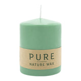 100% PURE, NATURAL WAX, Stumpenkerze, Smaragd, WENZEL, 90/70 mm, Brenndauer ca. 38h, 100% plastikfrei - luterne.shop