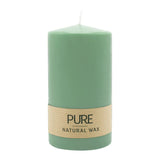 100% PURE, NATURAL WAX, Stumpenkerze, Smaragd, WENZEL, 130/70 mm, Brenndauer ca. 52h, 100% plastikfrei - luterne.shop