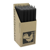 Stabkerzen Schwarz, 250/22 mm, KERZENFARM HAHN, Brenndauer 12h, 25 St.