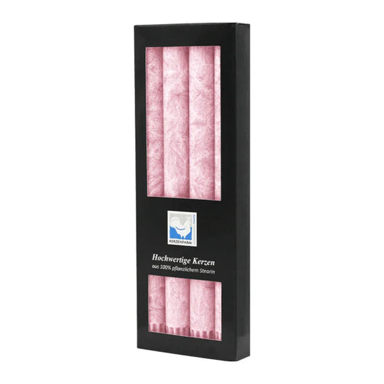 Stearin Stabkerzen Pastellaltroa, 250/22 mm, KERZENFARM HAHN, Brenndauer 10h, 4 St.