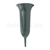 Blumenvase, Steckvase für Blumensträuße mit Erdspieß, dunkelgrün, 260/115 mm, Grabschmuck, Grabdekoration - luterne.shop