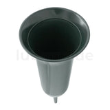 Blumenvase, Steckvase für Blumensträuße mit Erdspieß, dunkelgrün, 260/115 mm, Grabschmuck, Grabdekoration - luterne.shop