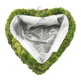 Pflanzherz aus Rattan und Moos, 17xh6 cm, naturfarbene Optik, Grabschmuck, Grabdekoration - luterne.shop