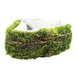 Pflanzherz aus Rattan und Moos, 17xh6 cm, naturfarbene Optik, Grabschmuck, Grabdekoration - luterne.shop